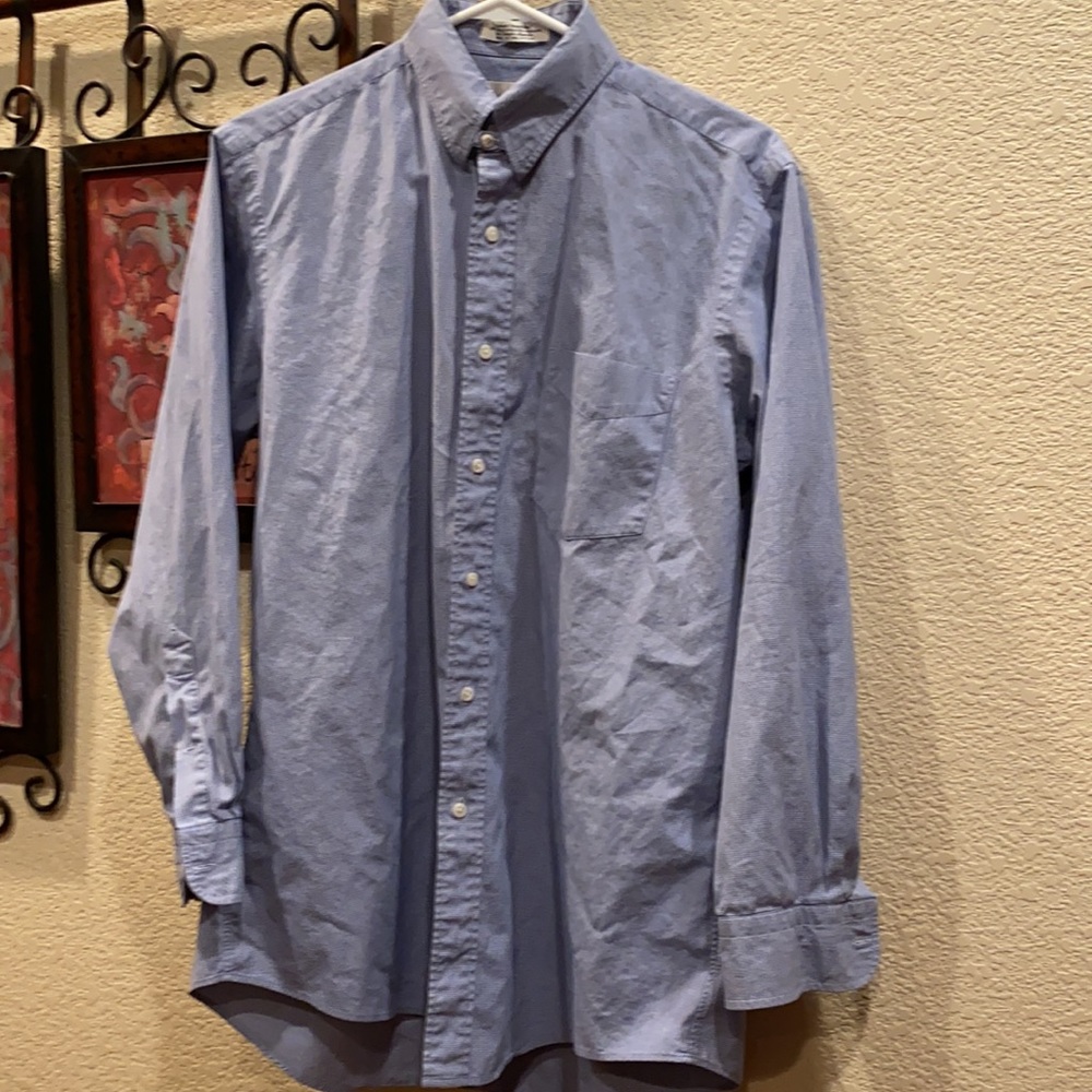 Today’s Man blue/white LS button-down dress shirt